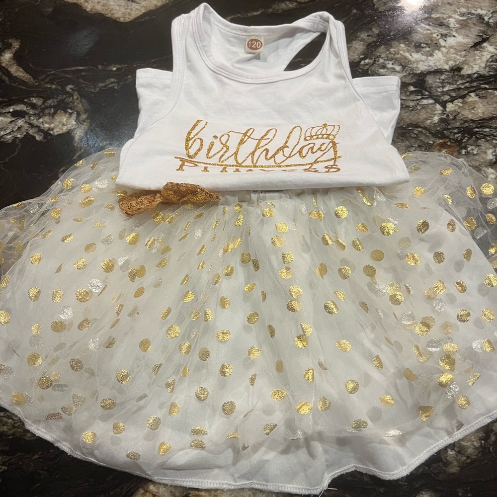 Girl Birthday Princess Outfit Size 5/6